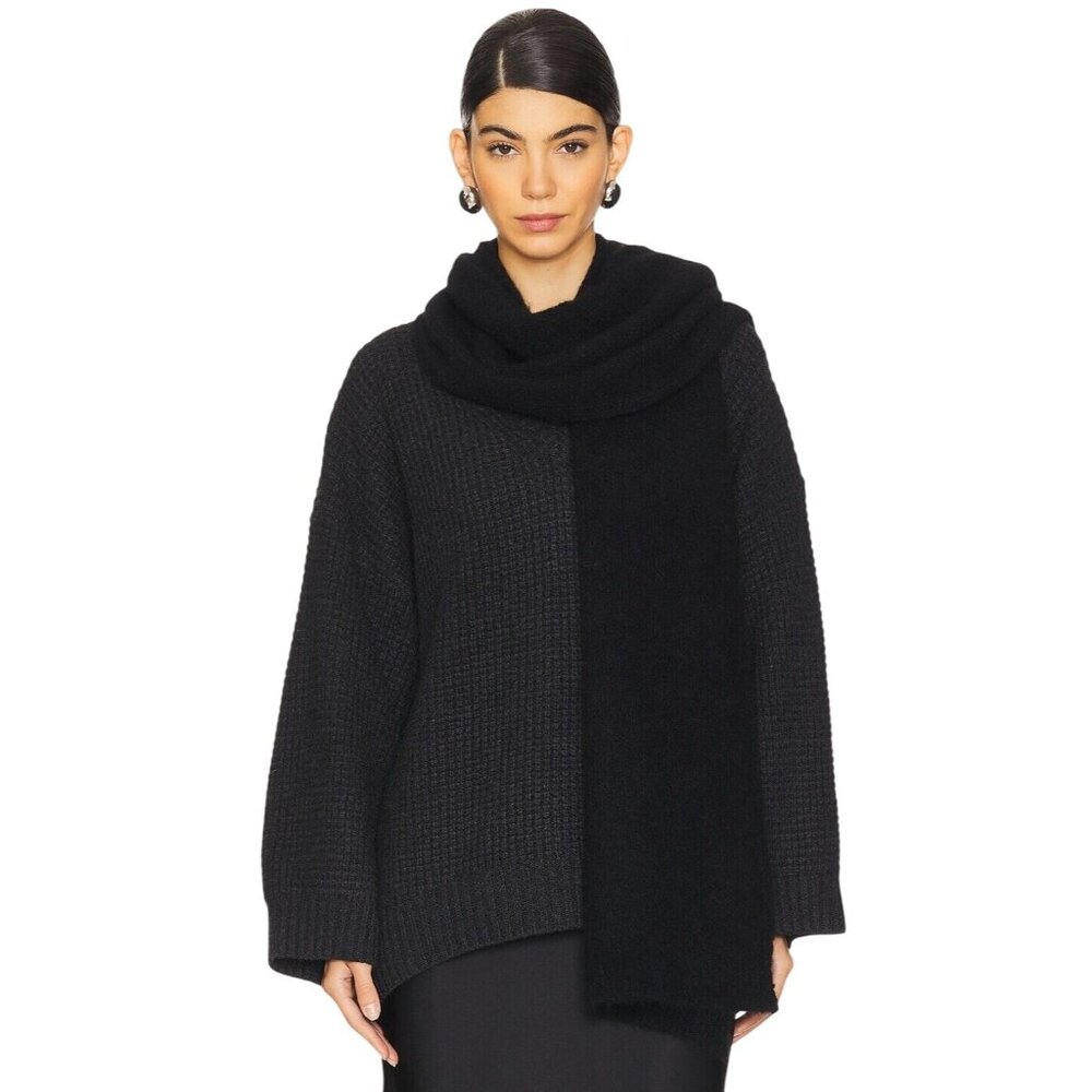 American Vintage East Scarf in Noir One Size New Unisex Wrap